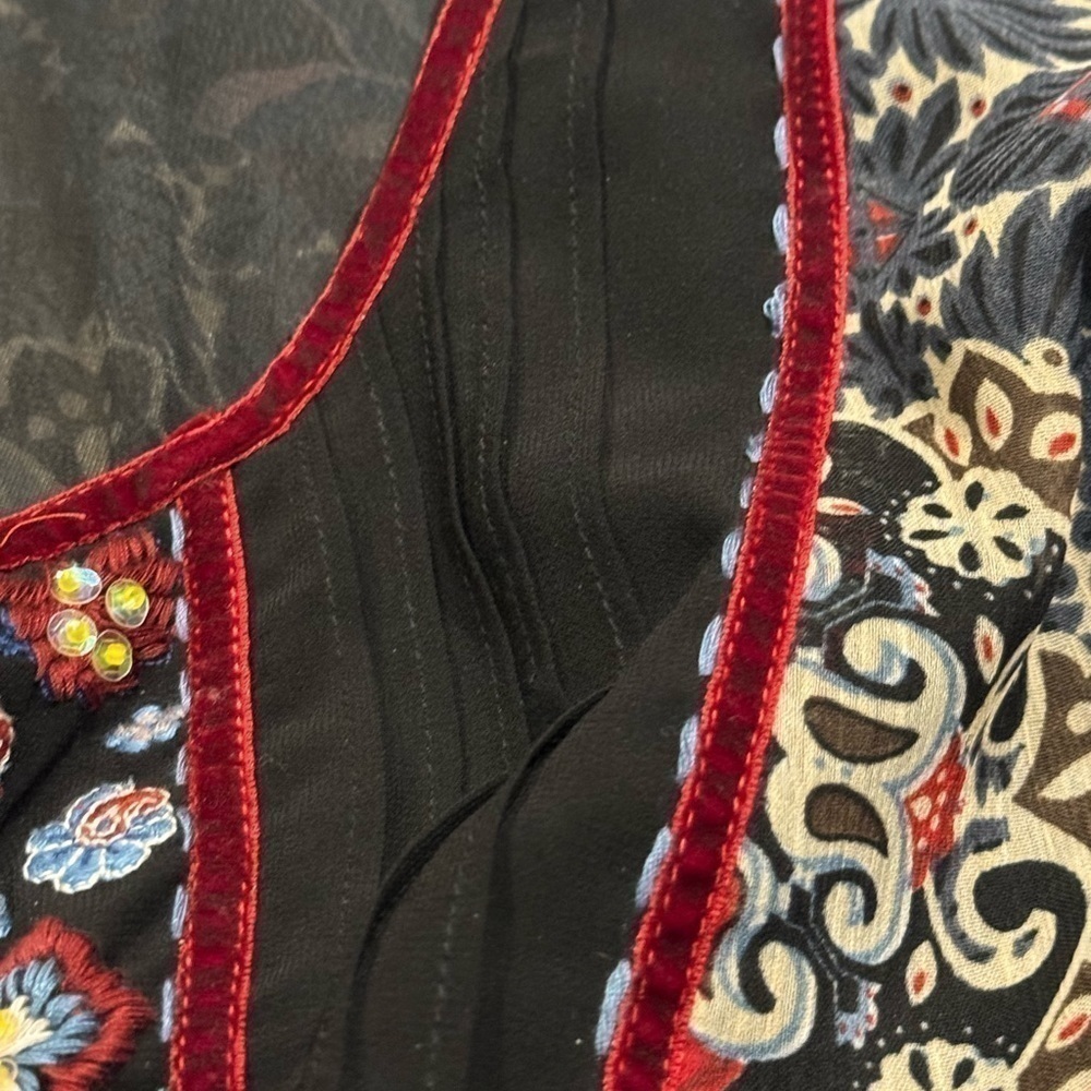 Double D Ranch “Lakota” Gypsy velvet trimmed bejeweled dress NWOT - Picture 8 of 13